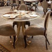 1 x Christopher Guy Round Georgian-Style Resturant Dining Table With A Lacquered Wooden Top And