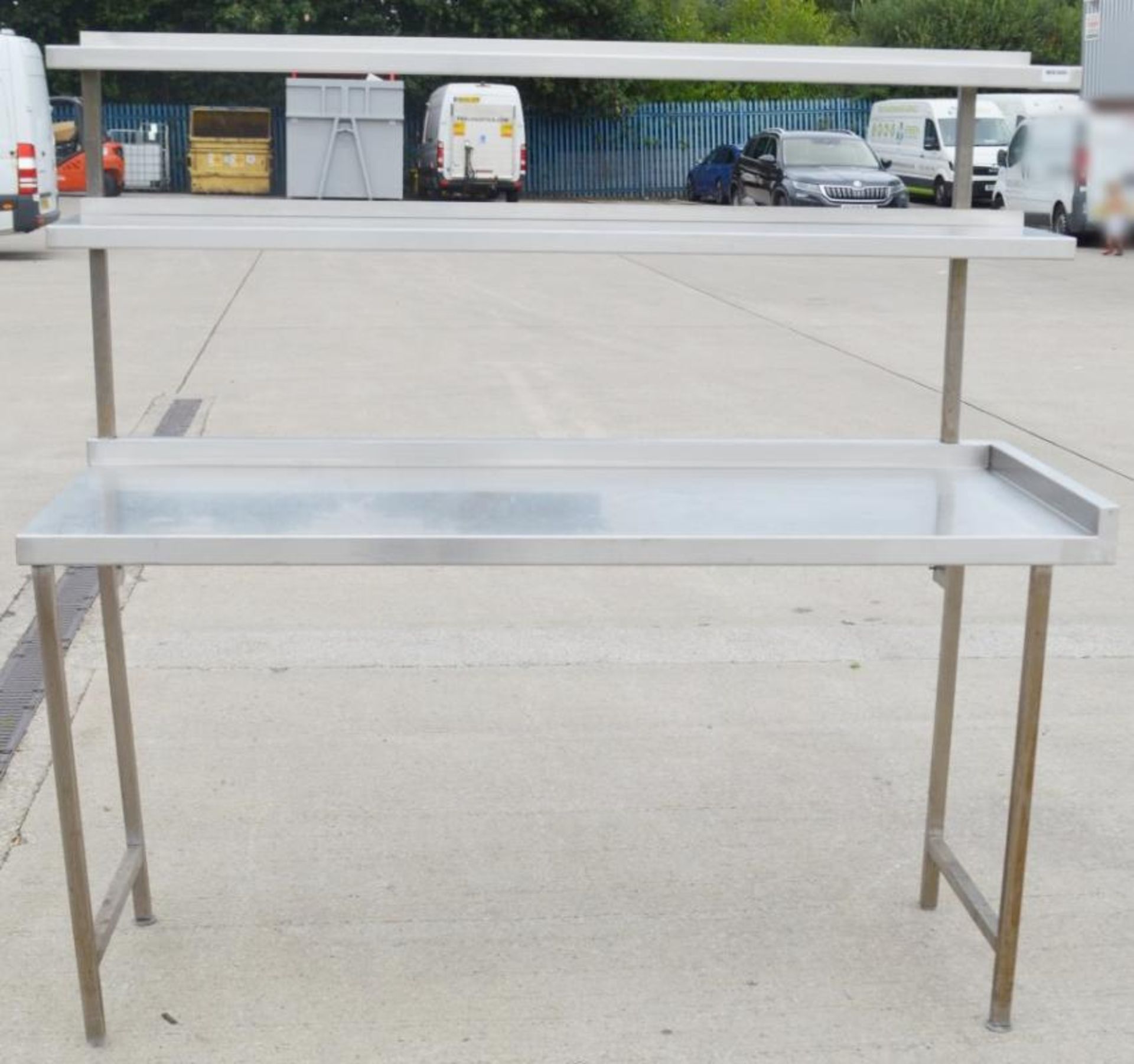 1 x Stainless Steel Commercial Prep Unit With 2 Over Shelves - Dimensions: H170 - Bild 3 aus 3