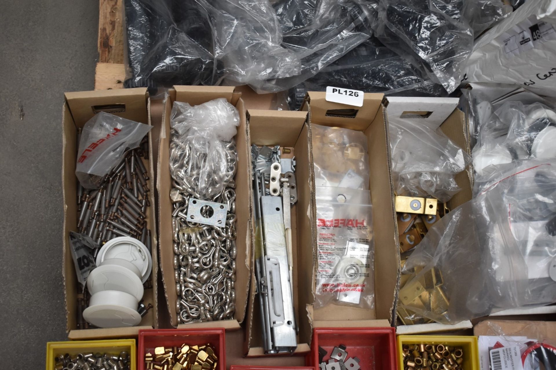 1 x Assorted Hardware Pallet Lot - Features Hafele Accessories, Shelf Brackets, Easi Keep Latches, - Image 12 of 24