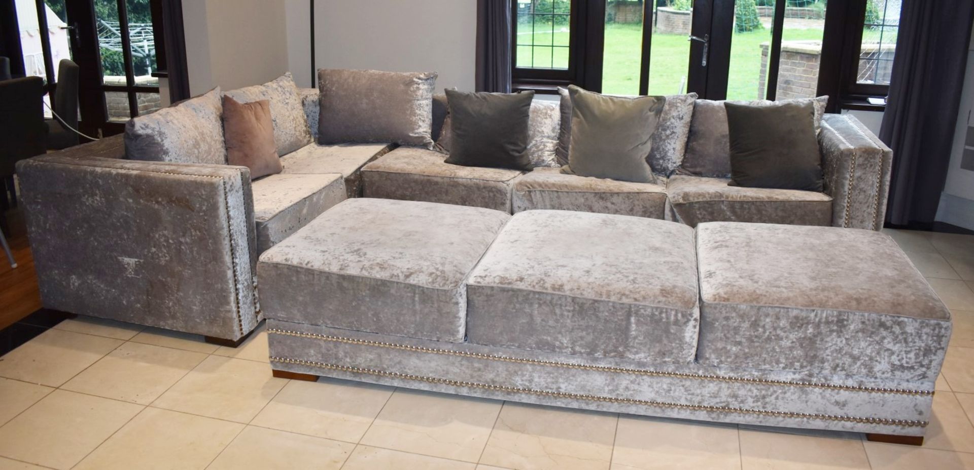 1 x Bespoke Handcrafted Corner Sofa With Ottoman Storage Footstool