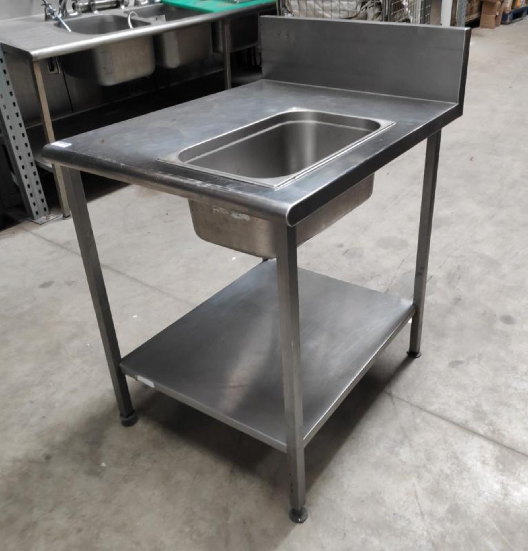 1 x Stainless Steel Commercial Kitchen Prep Table With Space for Gastronorm Pan (Included), Curved F - Bild 2 aus 6