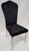 6 x Elegant Dining Chairs With Crushed Velvet Upholstery in Black and Chrome Legs - CL408 -