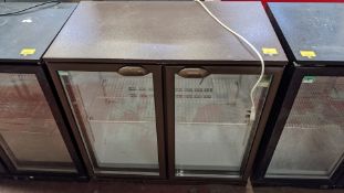 1 x Double Door Undercounter Drinks Fridge - Pre-owned - Ref: F2 - CL548 - Location: Near Market