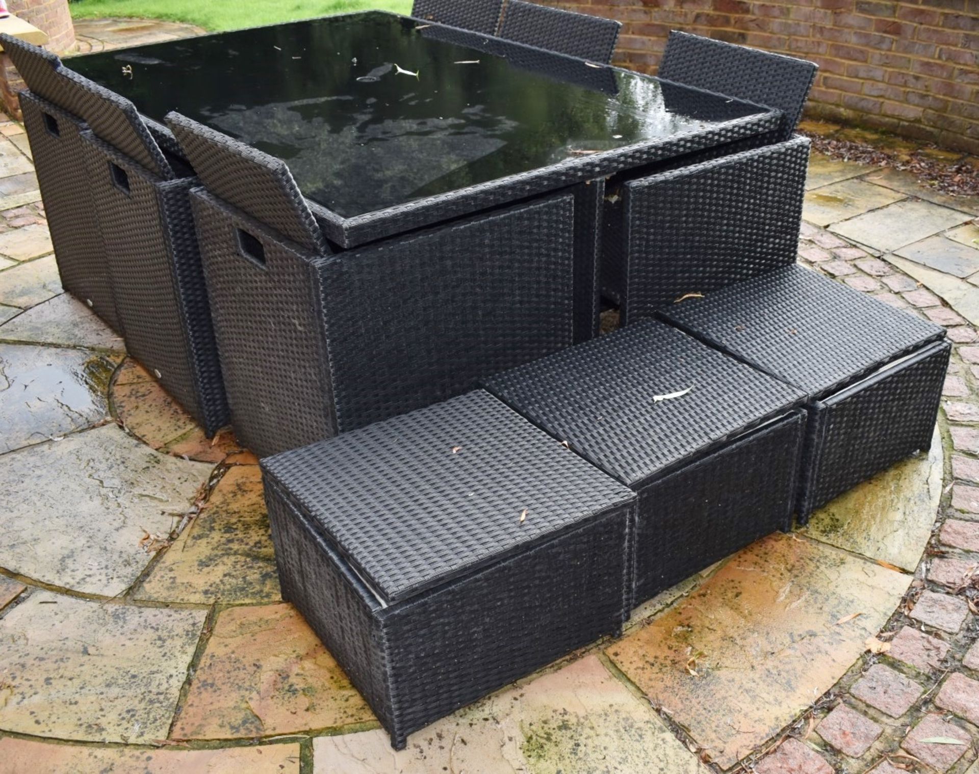 1 x Rattan 13 Piece Garden Furniture Set - Size H77 x W190 x D130 cms - CL546 - Location: Hale, - Image 6 of 7