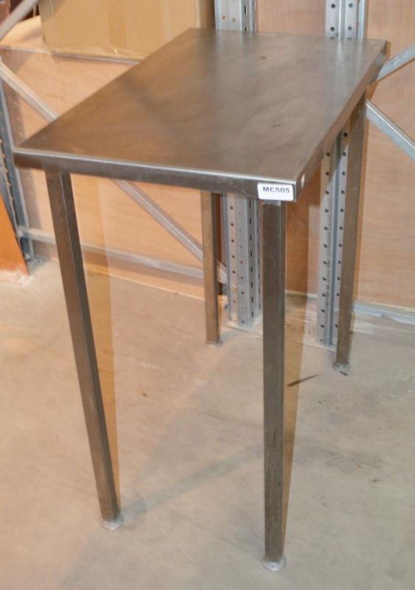 1 x Stainless Steel Commercial Kitchen Prep Table - Dimensions: W76 x D46 x H87cm - Very Recently Re - Bild 3 aus 4