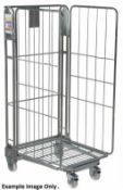 1 x Roller Cage With Heavy Duty Castors - Demountable With Three Sides - Ideal For Storing and Movin