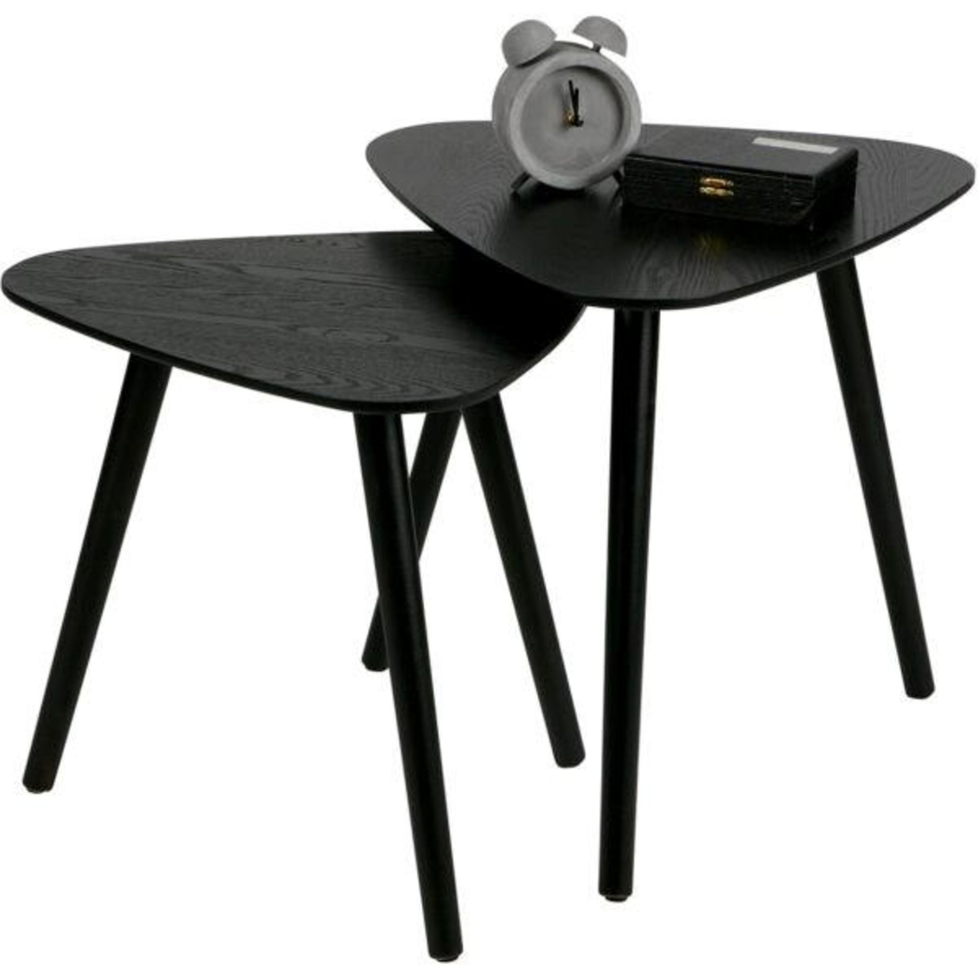 Set Of 2 x NILA Contemporary Wooden Side Tables In BLACK - Made By Woood - Brand New Boxed Stock - C - Image 5 of 6