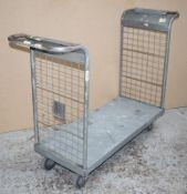 1 x Platform Trolley With Heavy Duty Wheels, Two Handles and Waste Bag Holder - Features a 100 x 46