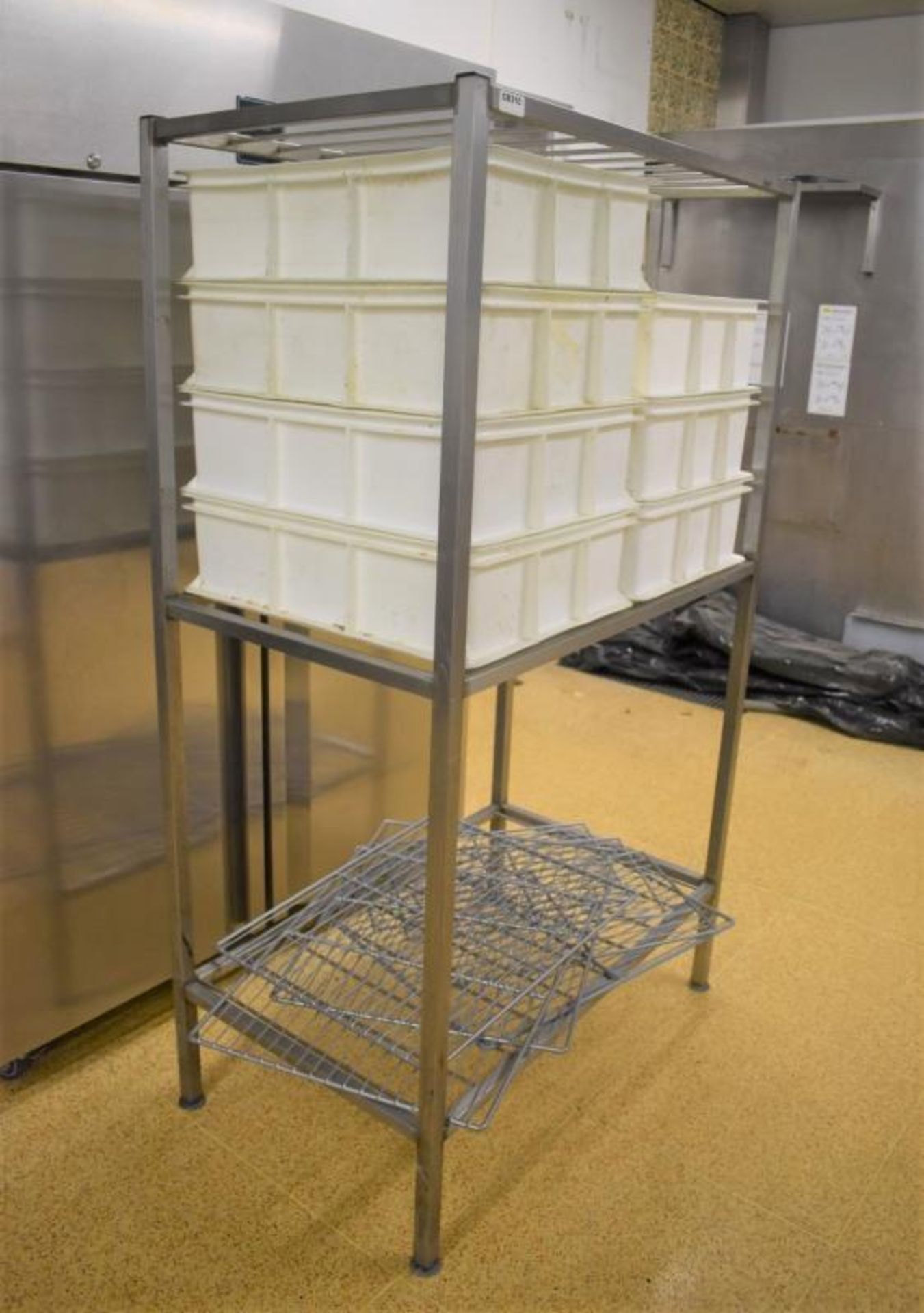 1 x Stainless Steel Upright Unit With Rail Shelves - H170 x W100 x D60 cms - CL455 - Ref CB310 - Lo