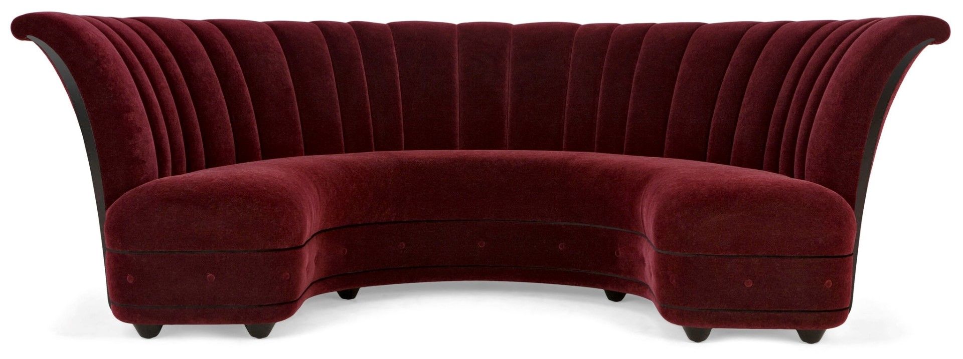 1 x Christopher Guy 'Ditto' Horseshoe-Shaped Dining Room Banquette Sofa Seating, In Burgundy Velvet - Image 2 of 15