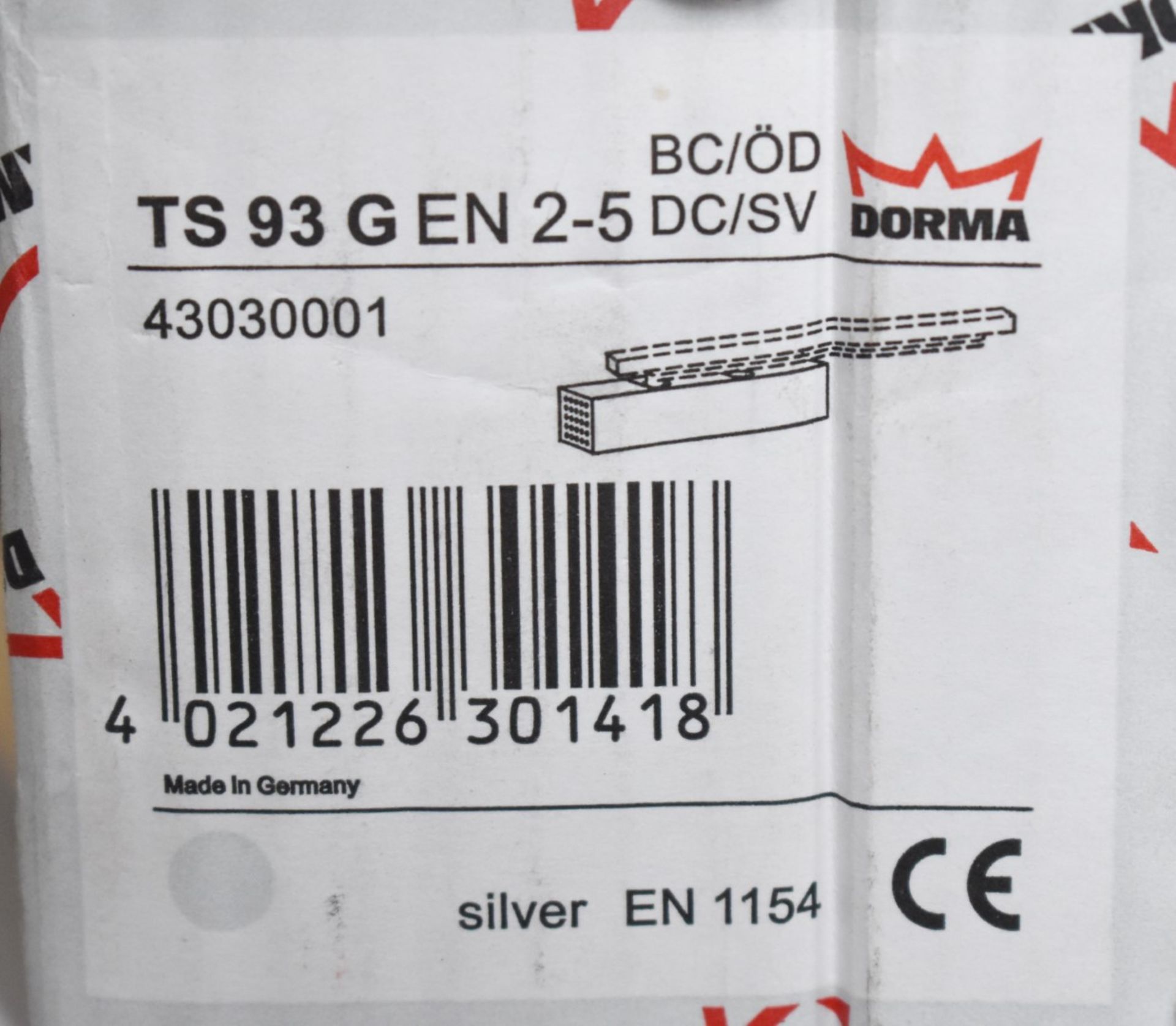 1 x Dorma TS93G Door Closer DC/SV - Silver Finish - EN 2-5 - Brand New Stock - Product Code 42030001 - Image 2 of 2
