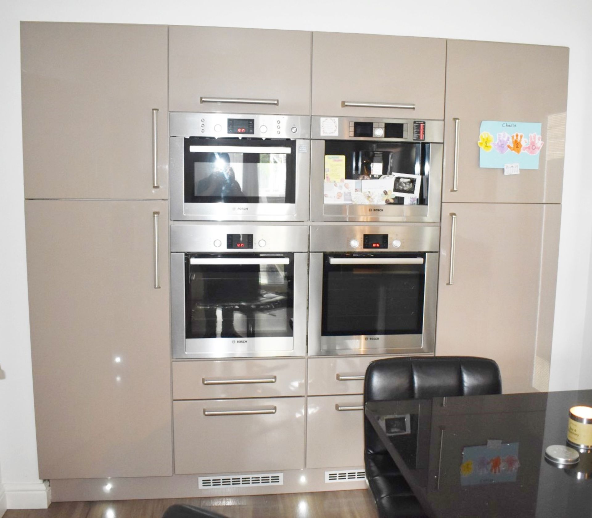 1 x Contemporary Mocha Fitted Kitchen Featuring Galaxy Granite Worktops, Breakfast Bar With Stools - Image 51 of 77