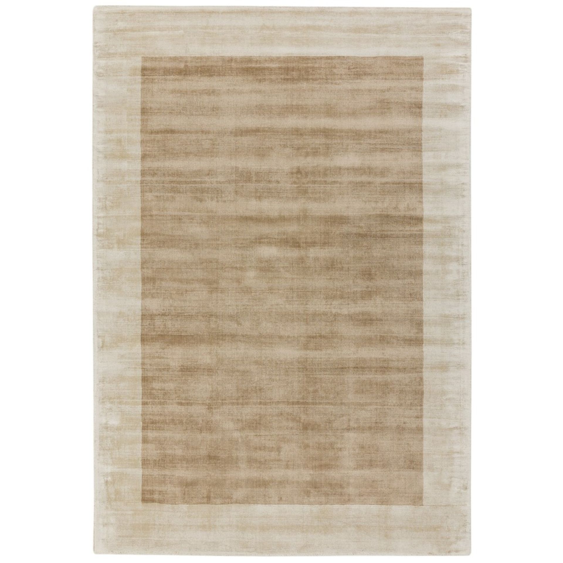 1 x Asiatic 'Blade Boarder' Hand Woven Heavyweight Indian Rug - Colour: Putty / Champagne - New - Image 2 of 8