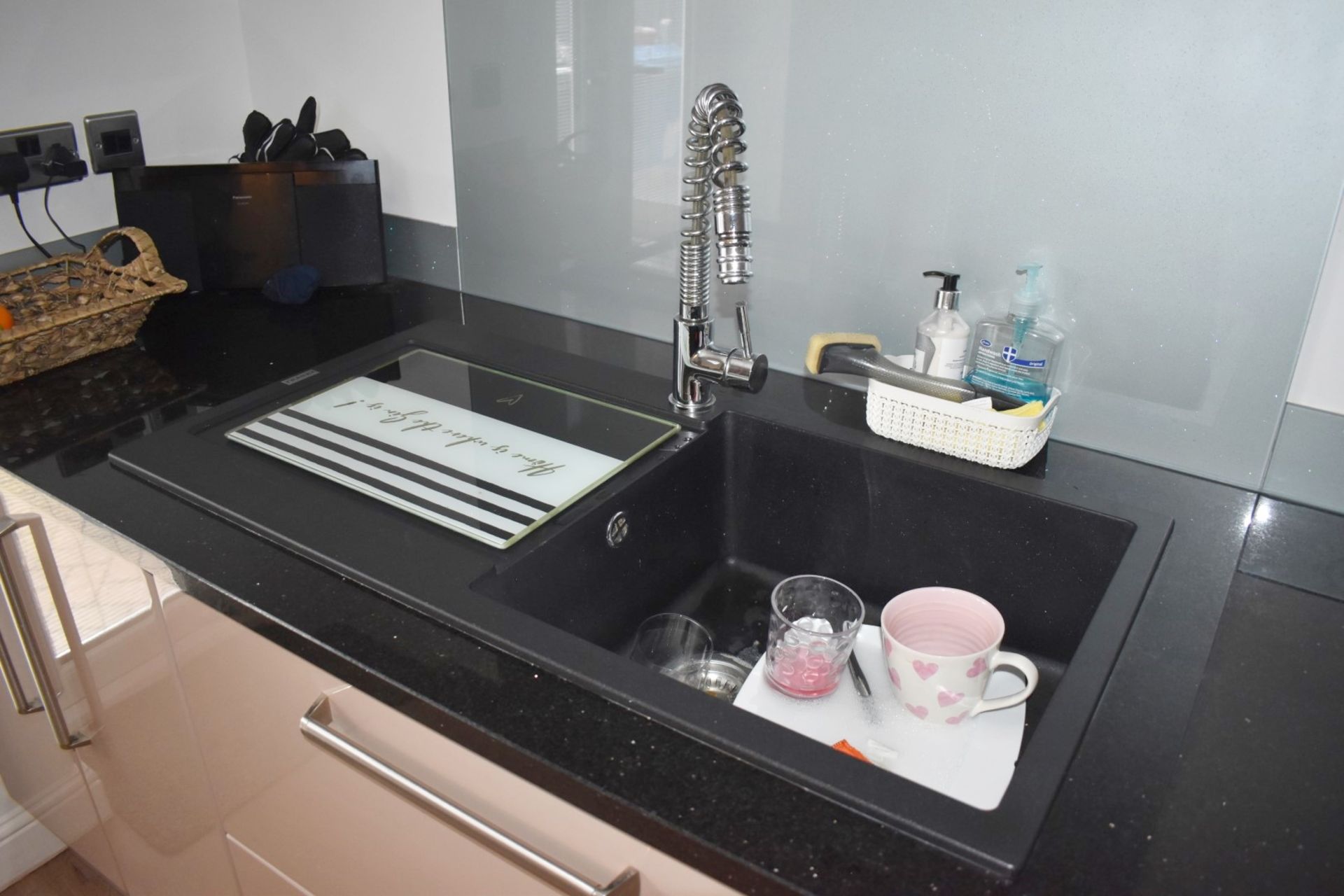 1 x Contemporary Mocha Fitted Kitchen Featuring Galaxy Granite Worktops, Breakfast Bar With Stools - Image 11 of 77