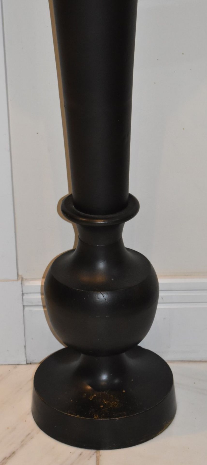 Pair of Tall Trumpet Style Vases - Approx 5.5ft Tall - Metal Vases Finished in Black With Artificial - Image 5 of 8