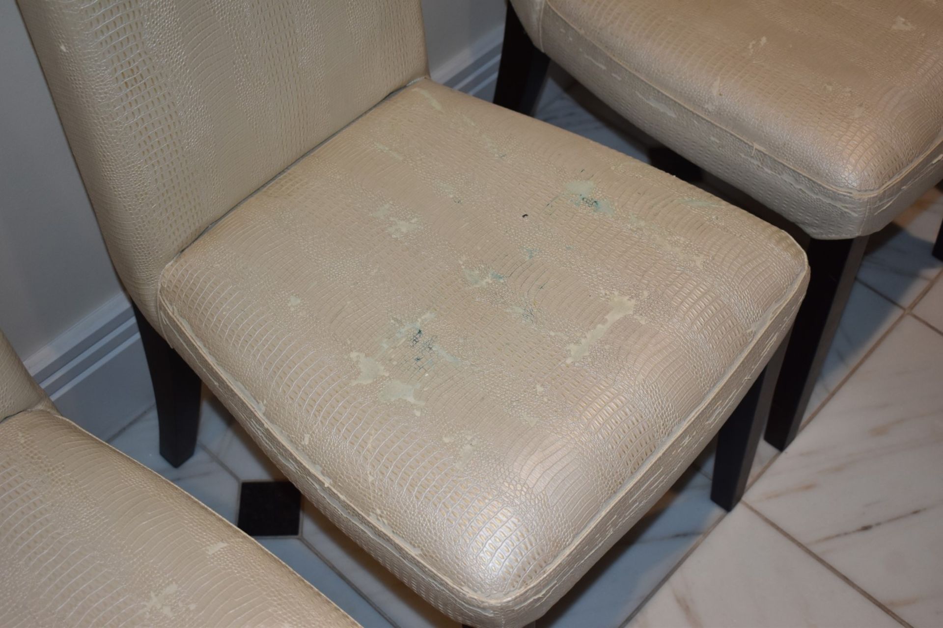 8 x High Back Dining Chairs Upholstered in Faux Crocodile Material - CL546 - Location: Hale, - Image 7 of 9