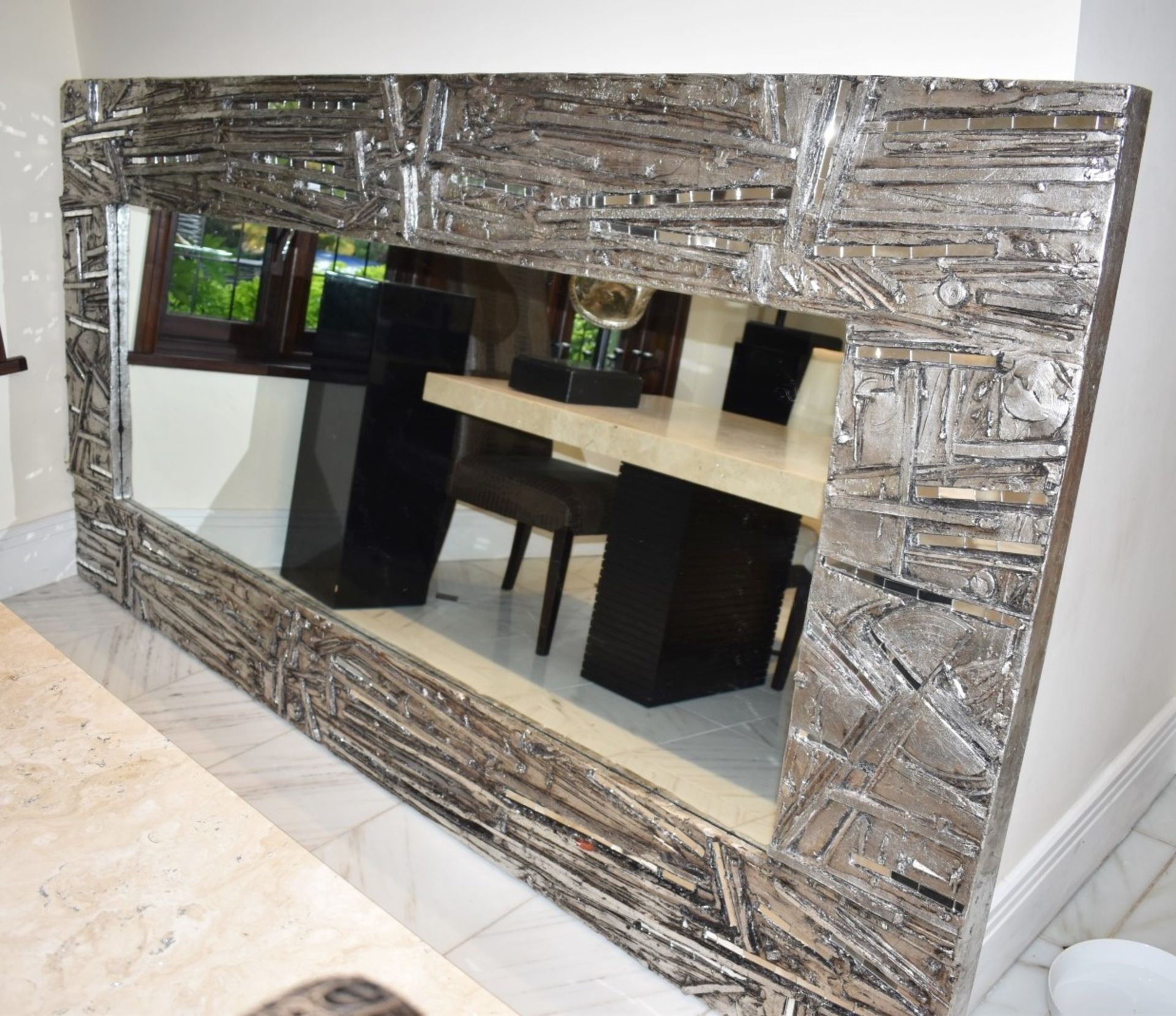 1 x Abstract Artisian Wall Mirror With Mosiac Mirrored Inserts - Fantastic Focal Piece For Your Home