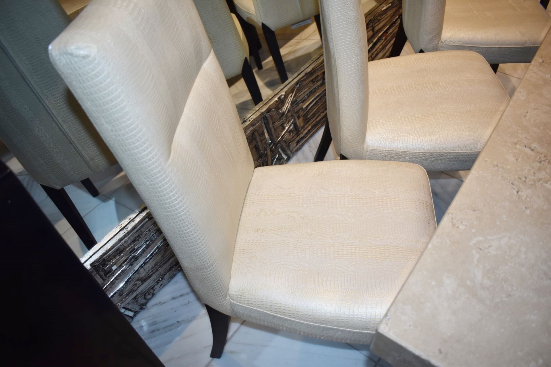 8 x High Back Dining Chairs Upholstered in Faux Crocodile Material - CL546 - Location: Hale, - Image 8 of 9