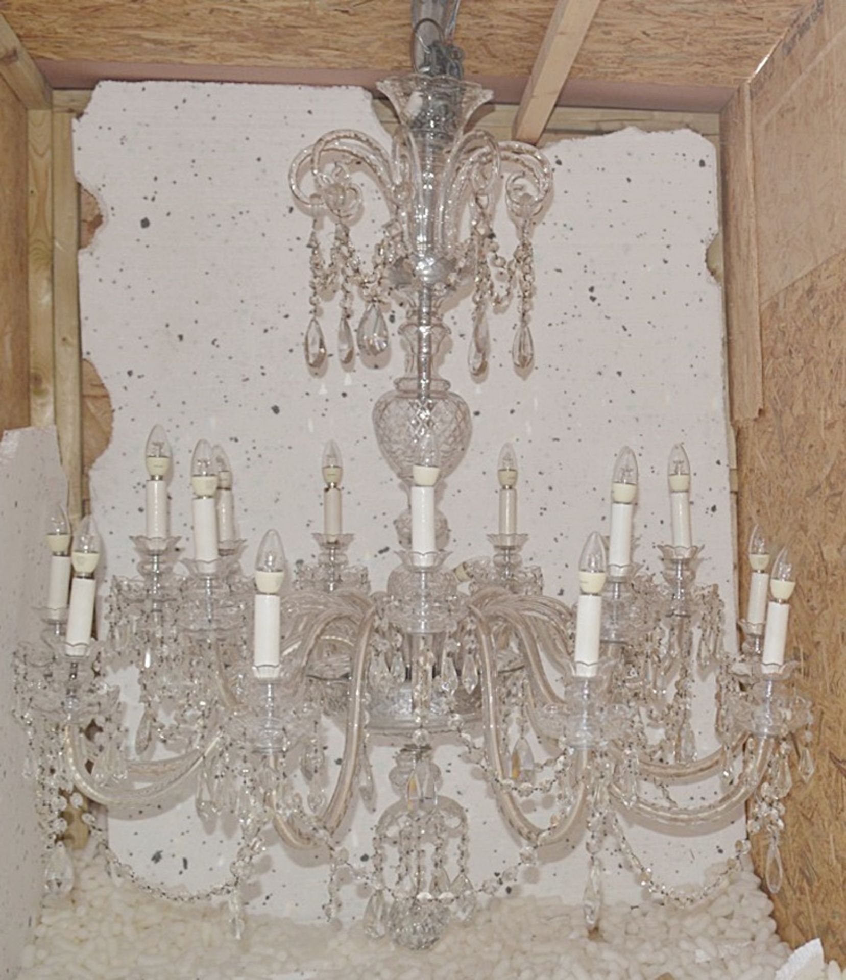 1 x Huge Commercial Ornate Georgian-Style Glass Chandelier - Dimensions: Height 150 x Diameter 125cm - Image 2 of 8