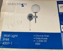 1 x Searchlight LED Wall Light in chrome with a glass shade - Ref: 4337-1 - New and Boxed Stock