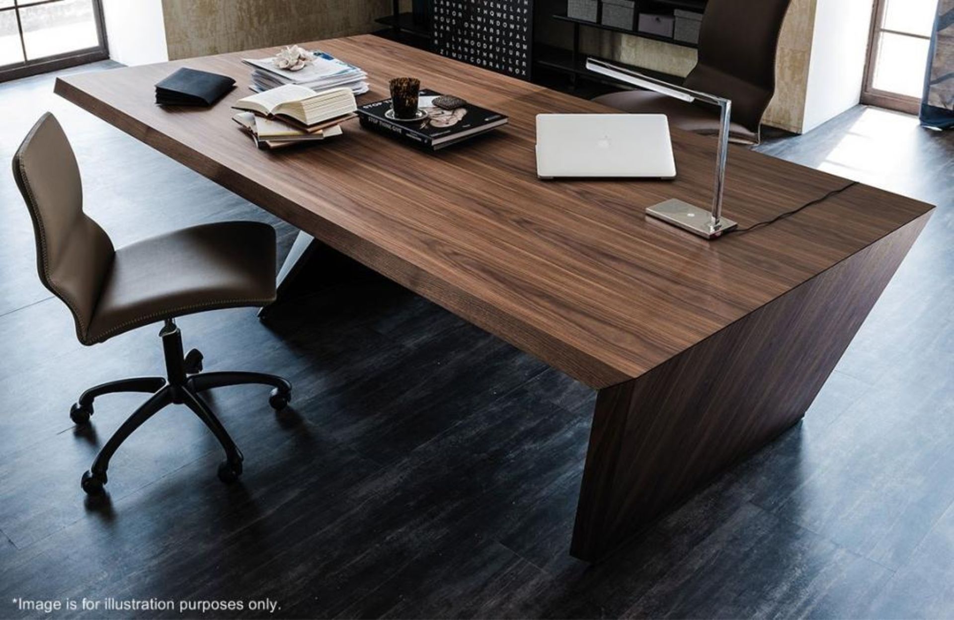 1 x CATTELAN ITALIA 'Special Nasdaq' 2.1 Metre Italian Designer Canaletto Walnut Table Top + Side - Image 2 of 7