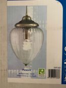 1 x Searchlight Pendant in Antique Brass - Ref: 1091AB - New and Boxed stock - RRP: £100