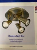 2 x Searchlight Halogen Spot Disc in Antique Brass - Ref: 1223AB - New and Boxed - RRP: £55 (each)