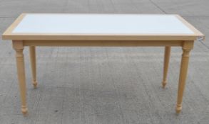 1 x Large Rectangular Event Table In Beech - Features Attractive Turned Legs And A White Inlay