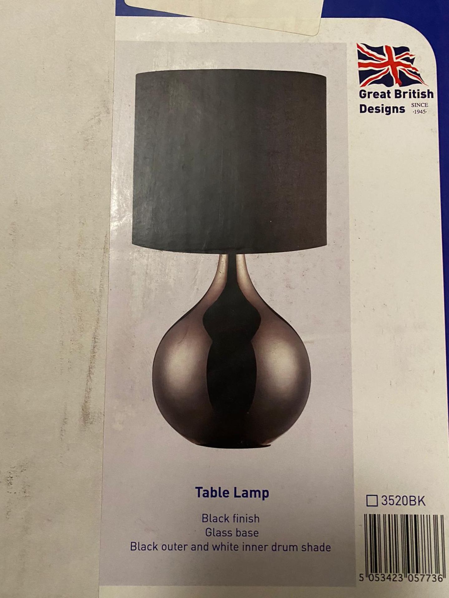 1 x Searchlight Table Lamp in black with a glass base - Ref: 3520BK - New and Boxed - RRP: £80 - Image 4 of 4