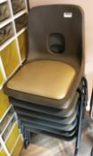 6 x Stackable Chairs With Padded Seats - CL554 - Ref IM225 - Location: Altrincham WA14