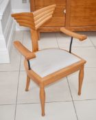 6 x Giorgetti Olimpia Dining Chairs Designed By Massimo Scolari - Solid Beechwood With Wing Motive