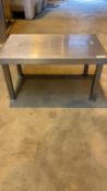 1 x Low Stainless Steel Commercial Kitchen Prep Table - Dimensions: 60L x 38D x 22H cm - Very Recent