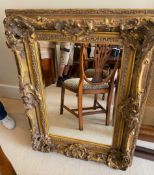 1 x Ornate Gold Wall Mirror With Bevelled Glass - Size: 107 x 82 cms - CL551 - Location: