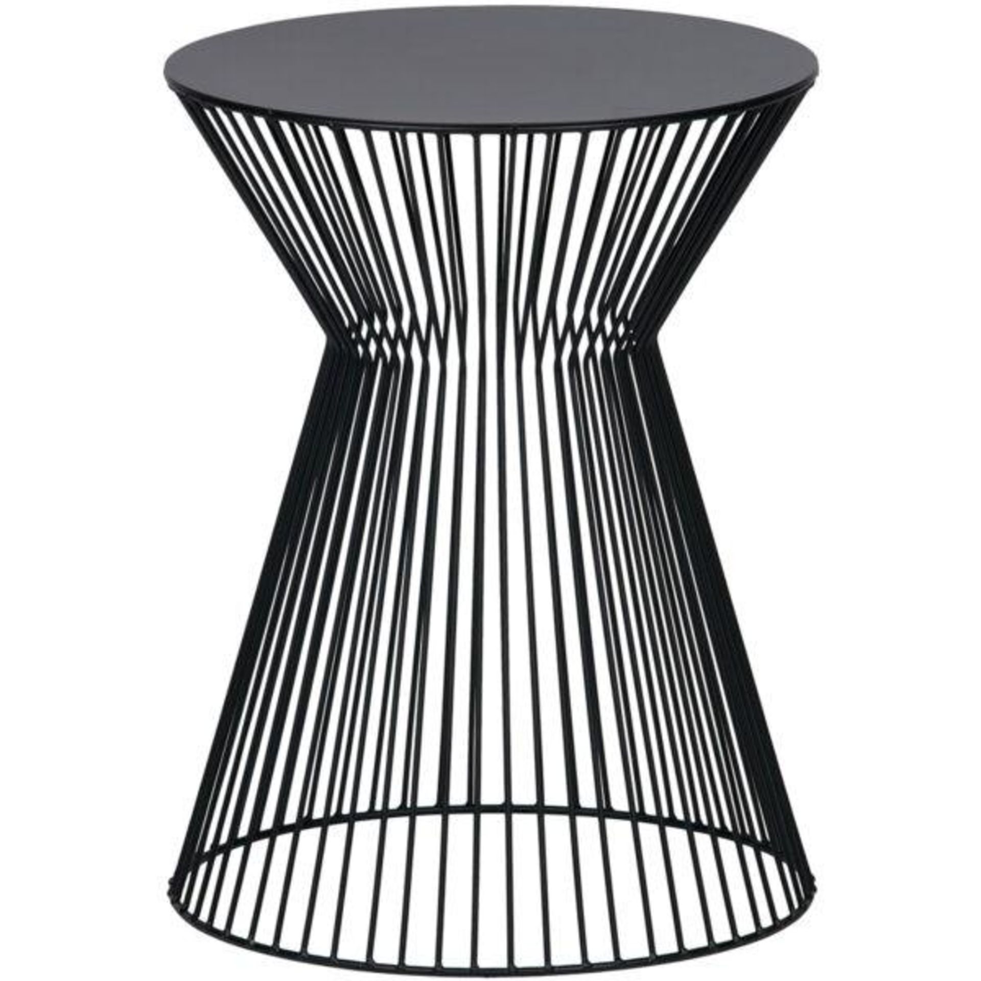 1 x 'Suus' Contemporary Diabalo Style Openwork Metal SIDE Table In Black - Dimensions: 35 × 35 × 46 - Image 2 of 3