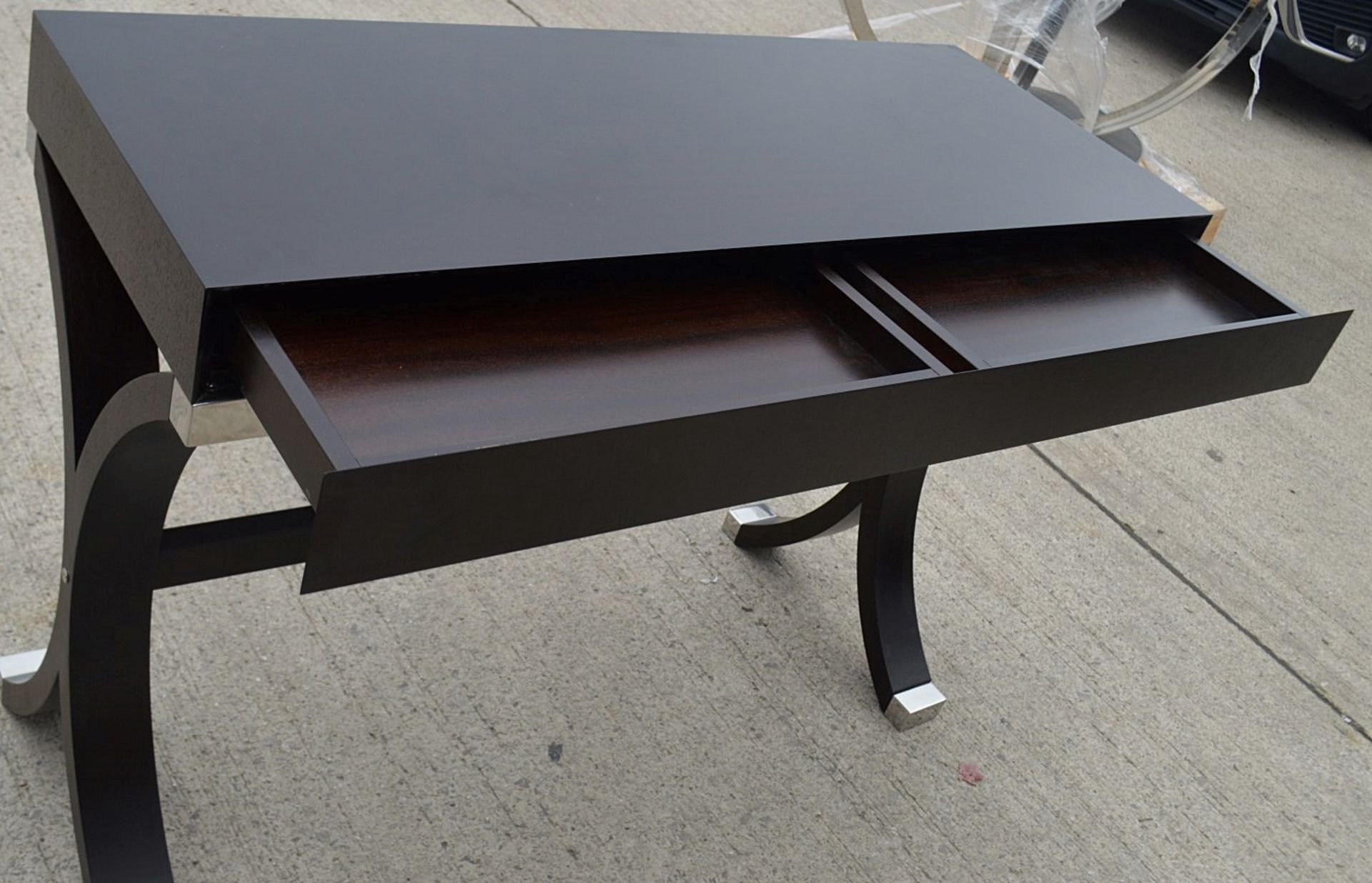 1 x JUSTIN VAN BREDA 'LULU' Designer Mahogany Console Table With Drawer - Original Price £1,949.00 - Image 5 of 11