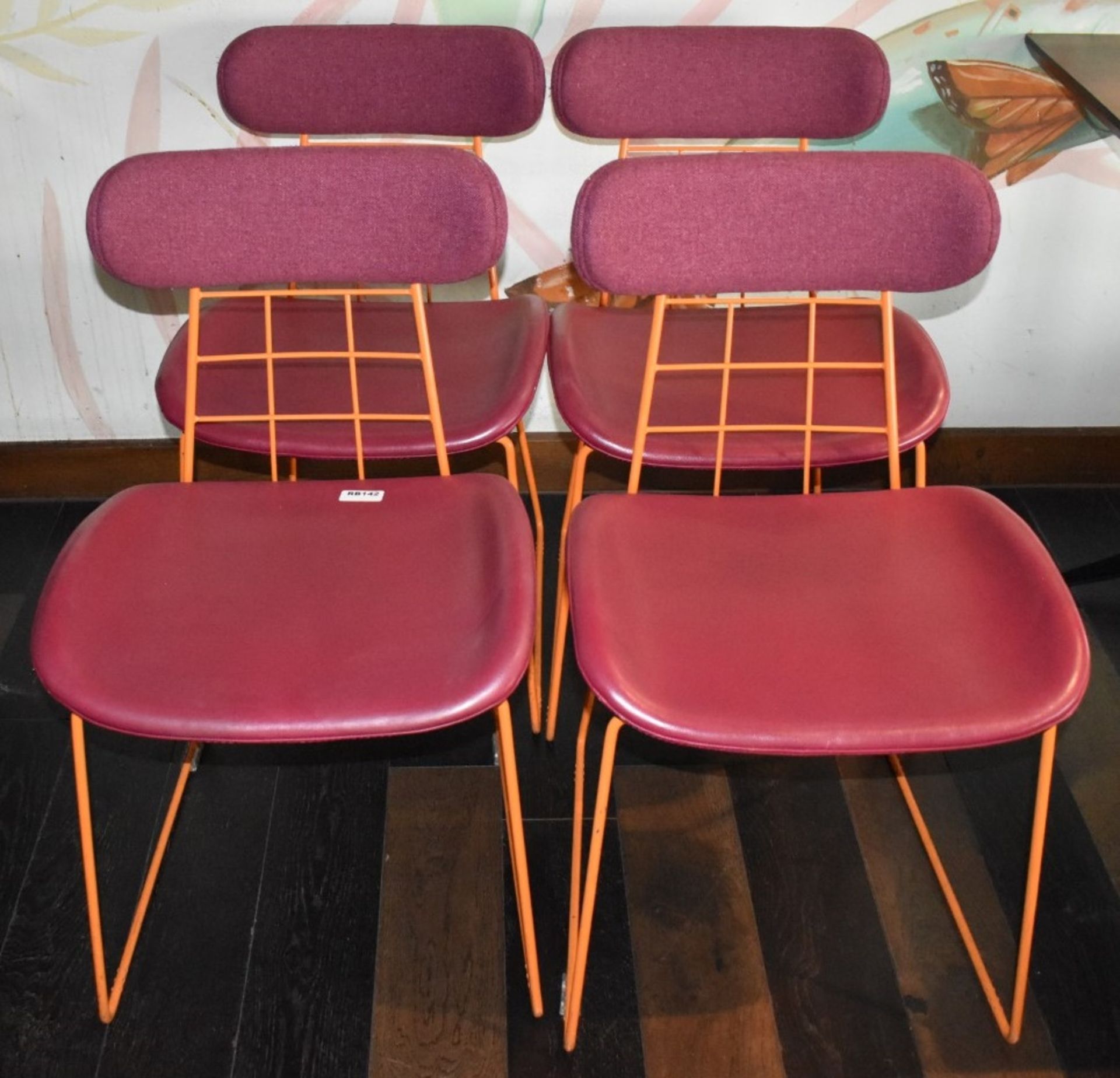 4 x Contemporary Dining Chairs in Orange and Purple - Ref: RB142 - CL558 - Location: Altrincham