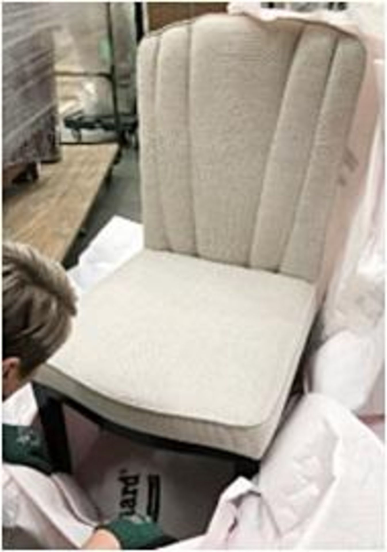 1 x JUSTIN VAN BREDA 'Charlotte' Fabric Upholstered Chair With Dark Grey Oak Frame - Original Price - Image 2 of 7