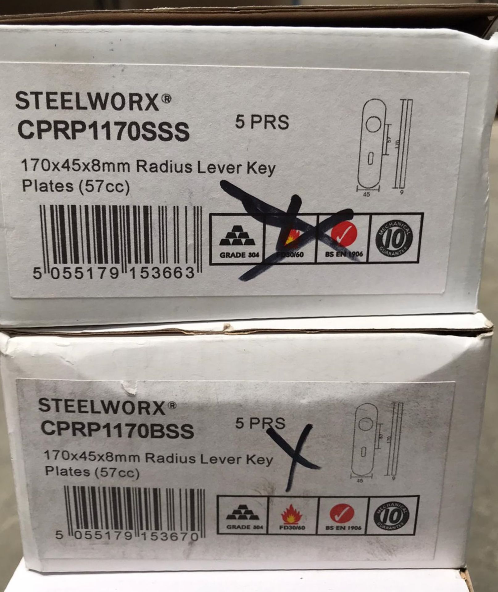 Approx 30 x Steelworx Radius Lever Key Plates - Brand New Stock - Product Code: CPRP1170SSS - - Image 4 of 4