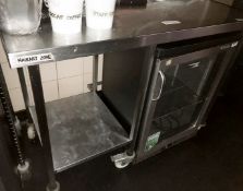 1 x Stainless Steel Prep Table On Castors - Size H93 x W130 x D71 cms - CL554 - Ref IM202 -