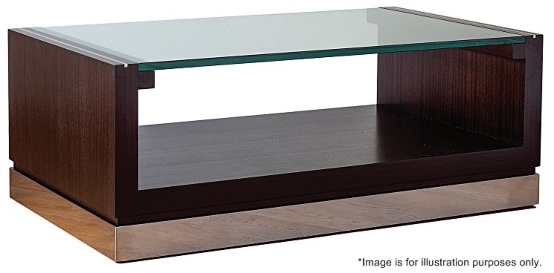 1 x JUSTIN VAN BREDA 'MEL' Designer Glass Topped Mahogany Coffee Table - Original Price £2,500