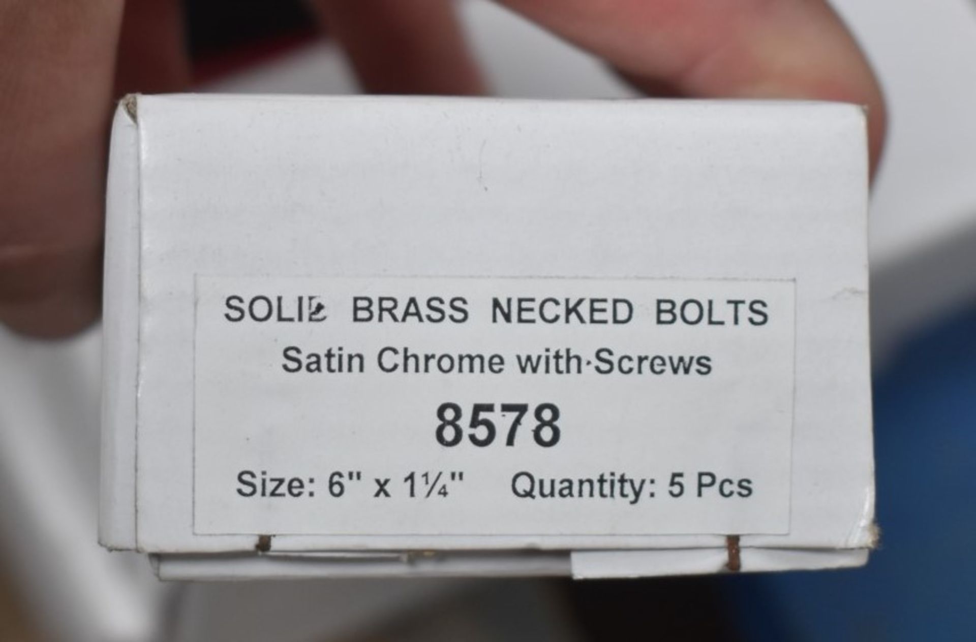 20 x Solid Brass Necked Bolts - Satin Chrome Finish With Screws - Size 6" x 1 1/4" - Brand New Stock - Image 2 of 4
