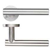 7 x Pairs Zoo Straight T-Bar Internal Door Handle Levers in Satin Stainless Steel - Brand New