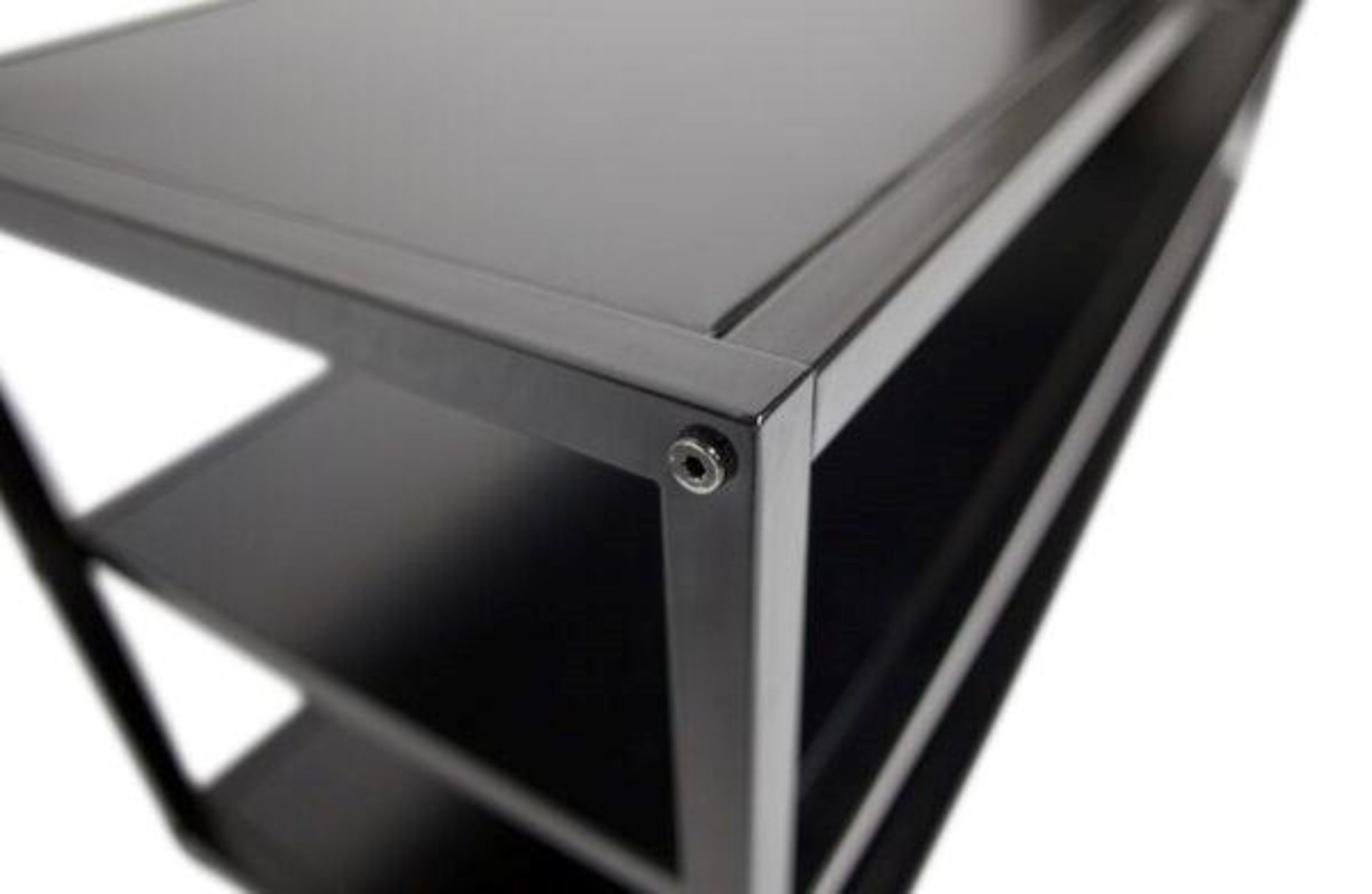 1 x 'Teun' Contemporary Sleek Black Metal TV Unit / Low Side Unit Produced By Woood Designs - Ref: 2 - Image 3 of 4