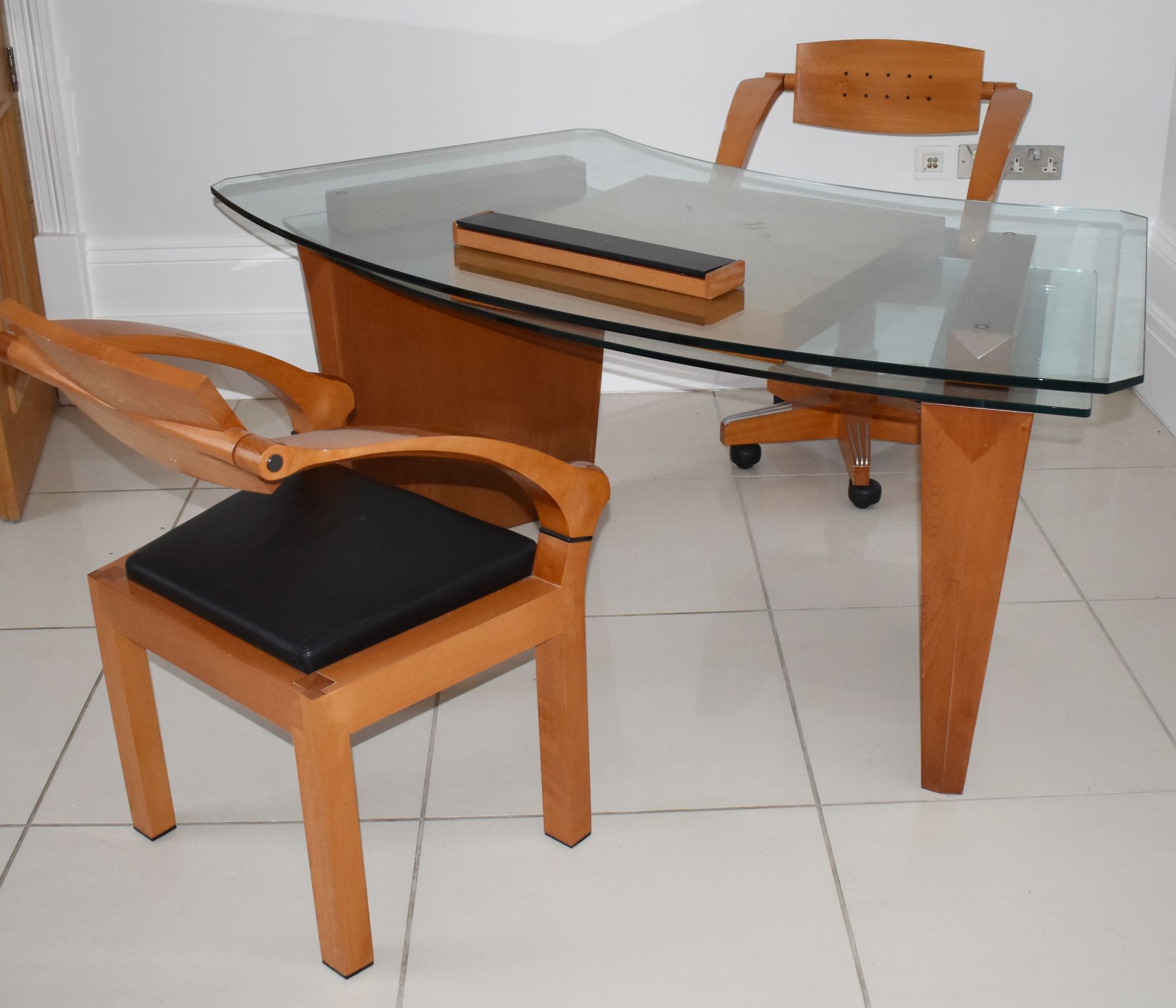 1 x Giorgetti Office Desk With Two Spring Chairs By Massimo Scolari - From an Exclusive Hale
