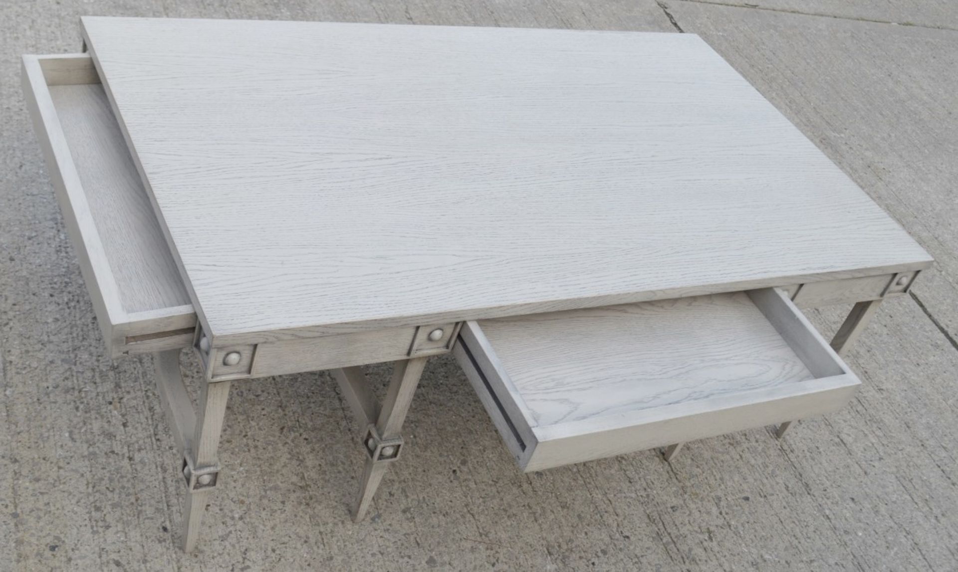 1 x JUSTIN VAN BREDA 'Rose' Georgian-Style Designer Coffee Table In Limed Grey Oak - Image 3 of 8