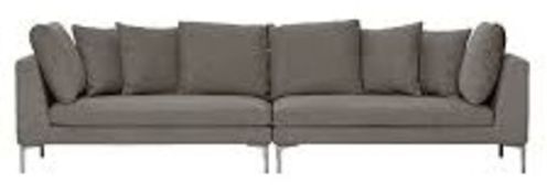 1 x RICHMOND Contemporary 3 Seater Sofa Upholstered In A Soft Slate Grey Fabric With Chrome Feet -