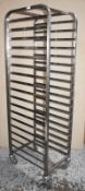 1 x Stainless Steel 18 Tier Mobile Tray Trolley - H182 x W46.5 cms - Suitable For 41.5 cms Wide Tray