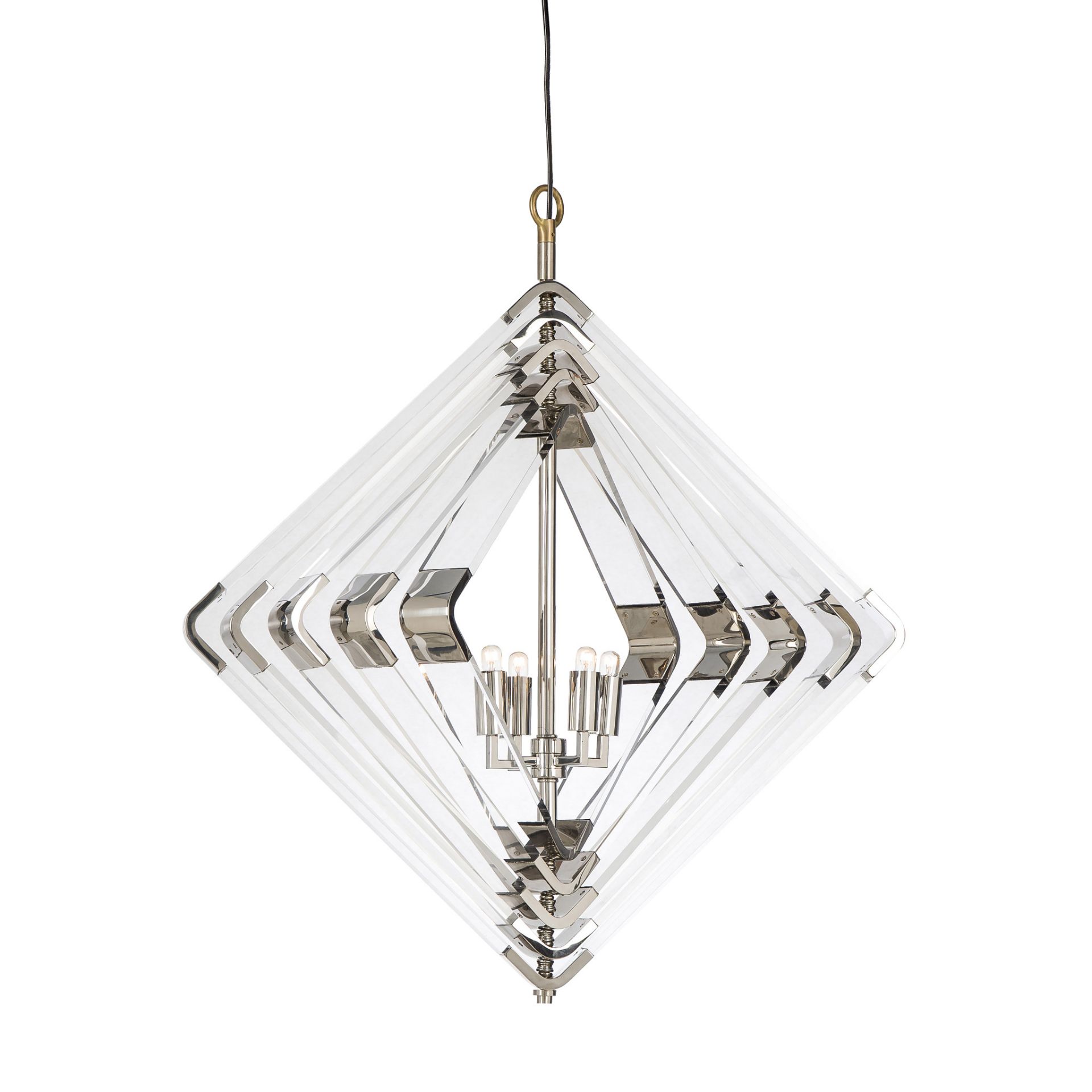 1 x Sonder Living Spiral Acrylic Diamond Light with Nickel Finish - New Boxed Stock - Ref: FG1007210 - Image 3 of 4