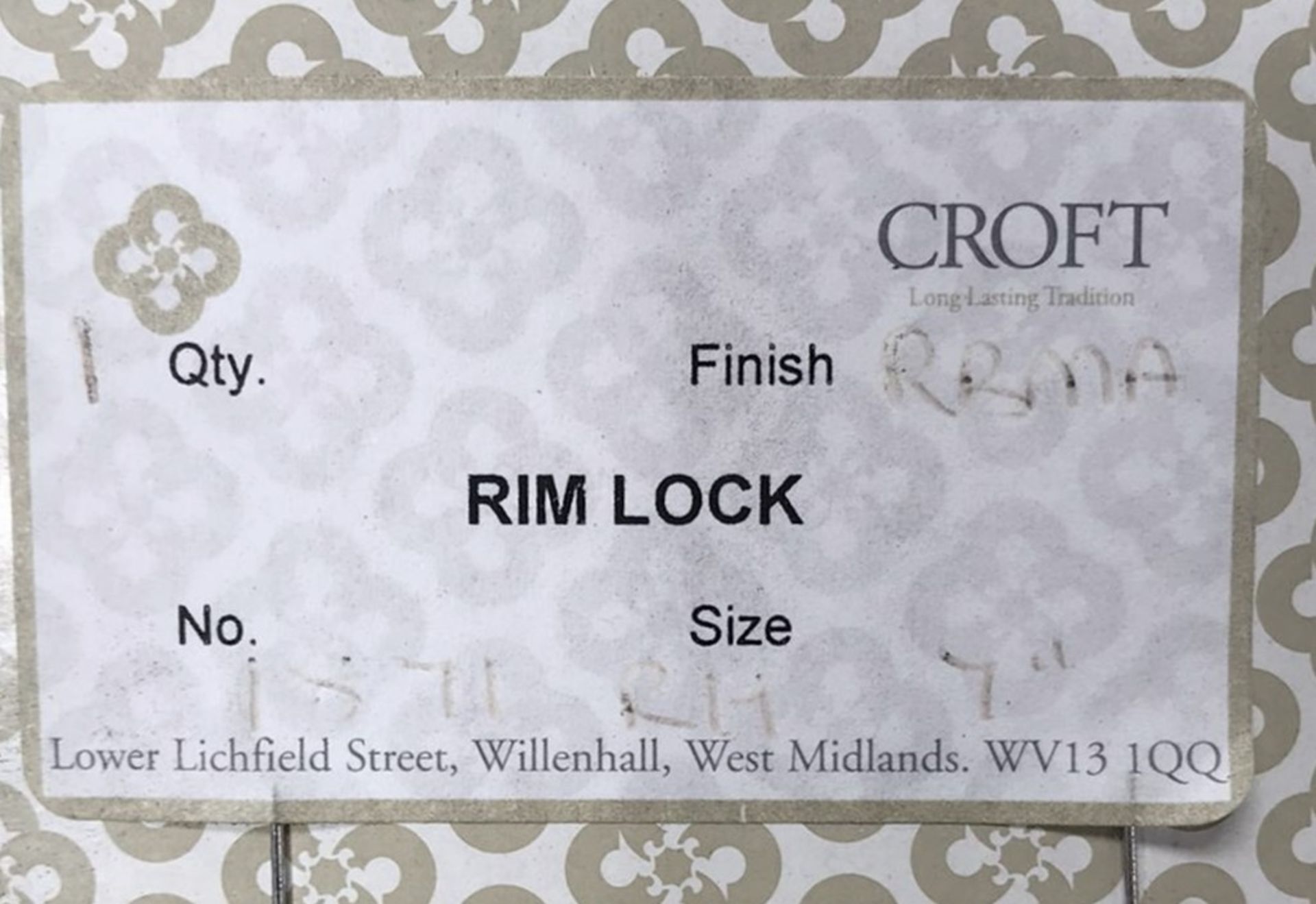 1 x Croft Rim Lock Finished in Real Bronze Metal Antique - Right Hand 7 Inch Size - RRP £398 - Brand - Image 2 of 2