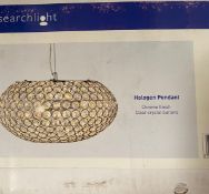 1 x Searchlight Halogen Pendant in chrome - Ref: 7163-3CC - New and Boxed - RRP: £235.00